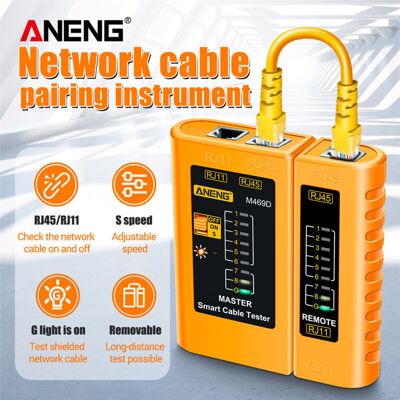 OEM Aneng M469d Probador De Cables De Red Para Líneas Telefónicas Rj11 Y Rj45 Con Indicador Led, Comprobación De Encendido/apagado/cable Blindado/prueba De Larga Distancia -crezuo OEM Aneng M469d Probador De Cables De Red Para Líneas Telefónicas Rj11 Y Rj45 Con Indicador Led, Comprobación De Encendido/apagado/cable Blindado/prueba De Larga Distancia -crezuo