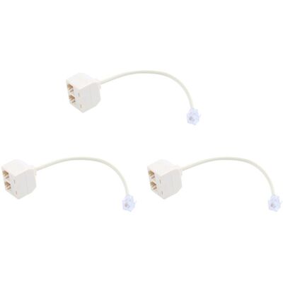 OEM Cable Adaptador Telefónico Divisor Con 3 Conectores Rj11 6p4c Y 2 Puertos Jack Macho/hembra, Color Beige. OEM Cable Adaptador Telefónico Divisor Con 3 Conectores Rj11 6p4c Y 2 Puertos Jack Macho/hembra, Color Beige.