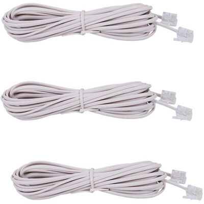OEM 3 Conectores Rj11 Macho-macho 6p2c Para Línea Telefónica, 5 Metros OEM 3 Conectores Rj11 Macho-macho 6p2c Para Línea Telefónica, 5 Metros