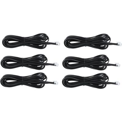OEM Cable De Extensión Telefónica/módem De Fax Rj11 6x 6p6c, 5 Metros De Largo, Negro OEM Cable De Extensión Telefónica/módem De Fax Rj11 6x 6p6c, 5 Metros De Largo, Negro