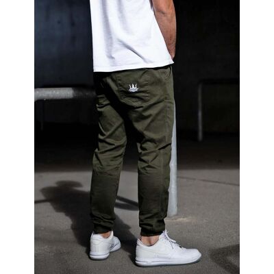 OEM Pantalones Deportivos El谩sticos Jigga Crown Color Oliva/blanco, Talla L OEM Pantalones Deportivos El谩sticos Jigga Crown Color Oliva/blanco, Talla L