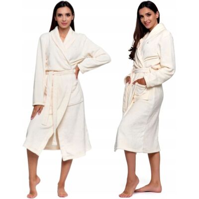 OEM Bata De Baño Elegante Para Mujer, Larga, Suave, Cálida Y Agradable, Con Nudo Moraj M Color Crudo OEM Bata De Baño Elegante Para Mujer, Larga, Suave, Cálida Y Agradable, Con Nudo Moraj M Color Crudo