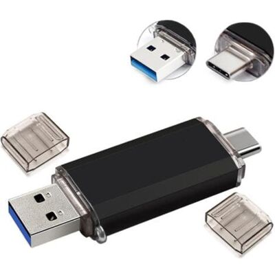 OEM Memoria Usb 3.0 De 128 Gb, Memoria Usb 3.0 Rápida De 64 Gb, Memoria Usb Con Doble Conector, Memoria Usb Tipo C, Para Smartphones, Tabletas Y Ordenadores, Color Negro. OEM Memoria Usb 3.0 De 128 Gb, Memoria Usb 3.0 Rápida De 64 Gb, Memoria Usb Con Doble Conector, Memoria Usb Tipo C, Para Smartphones, Tabletas Y Ordenadores, Color Negro.