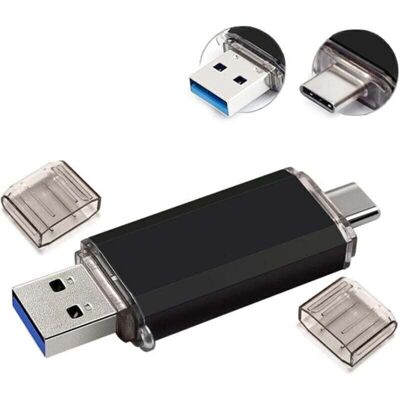 OEM Memoria Usb 3.0 De 128 Gb, Memoria Usb 3.0 Rápida De 64 Gb, Memoria Usb Con Doble Conector, Memoria Usb Tipo C, Para Smartphones, Tabletas Y Ordenadores, Color Negro. OEM Memoria Usb 3.0 De 128 Gb, Memoria Usb 3.0 Rápida De 64 Gb, Memoria Usb Con Doble Conector, Memoria Usb Tipo C, Para Smartphones, Tabletas Y Ordenadores, Color Negro.