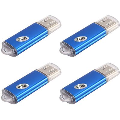 OEM Compatible Con Cuatro Unidades Flash Usb 2.0 De 2 Gb (azules). OEM Compatible Con Cuatro Unidades Flash Usb 2.0 De 2 Gb (azules).