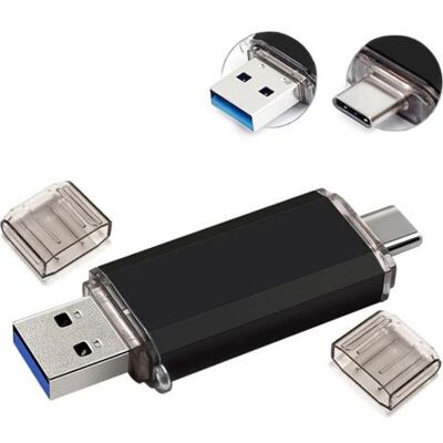OEM 128 Gb Unidad Flash Usb 3.0, Unidad Flash Usb 3.0 De 64 Gb Rápida, Unidad Flash Usb Con Doble Conector, Memoria Stick Tipo C, Para Smartphones, Tablets Y Ordenadores, Negro OEM 128 Gb Unidad Flash Usb 3.0, Unidad Flash Usb 3.0 De 64 Gb Rápida, Unidad Flash Usb Con Doble Conector, Memoria Stick Tipo C, Para Smartphones, Tablets Y Ordenadores, Negro