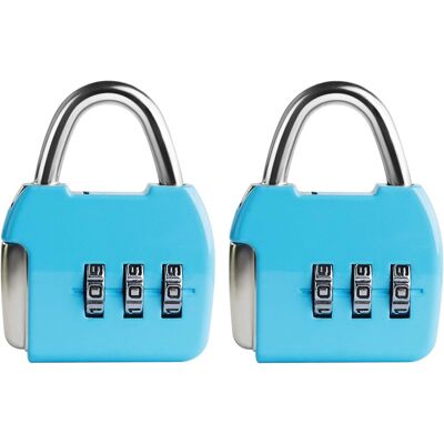 FORIOUS Llave De Combinación De 3 Dígitos, Equipaje De Viaje, Estuche En Miniatura, Bolso De Mano, Correa Para Mochila (azul, Paquete De 2 Piezas) FORIOUS Llave De Combinación De 3 Dígitos, Equipaje De Viaje, Estuche En Miniatura, Bolso De Mano, Correa Para Mochila (azul, Paquete De 2 Piezas)