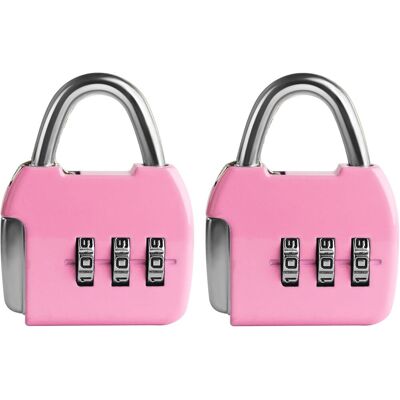 FORIOUS Llave De Combinación De 3 Dígitos, Equipaje De Viaje, Estuche En Miniatura, Bolso De Mano, Correa Para Mochila (rosa, Paquete De 2) FORIOUS Llave De Combinación De 3 Dígitos, Equipaje De Viaje, Estuche En Miniatura, Bolso De Mano, Correa Para Mochila (rosa, Paquete De 2)
