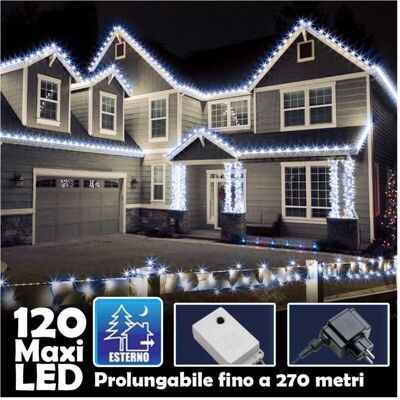 TRADE SHOP TRAESIO Trade Shop - Catena Luminosa Natalizia 100led Bianco Fred With Flash 9mt External Prolungabil - TRADE SHOP TRAESIO Trade Shop - Catena Luminosa Natalizia 100led Bianco Fred With Flash 9mt External Prolungabil -