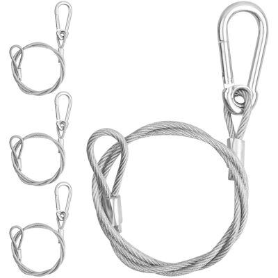 OEM Cable De Seguridad De Acero Inoxidable De 3 Mm Con Bucle Y Hebilla, 4 Unidades, Para Colgar Luces De Escenario, Dj, Fiestas Y Móviles (carga Máxima De 50 Kg). OEM Cable De Seguridad De Acero Inoxidable De 3 Mm Con Bucle Y Hebilla, 4 Unidades, Para Colgar Luces De Escenario, Dj, Fiestas Y Móviles (carga Máxima De 50 Kg).
