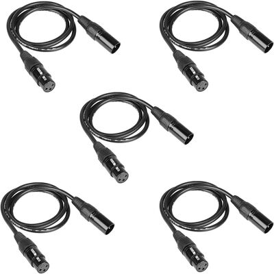 OEM Paquete De 5 Cables Dmx 512 De 3 Pines De 3 M, Dmx Verdadero Macho A Hembra, Para Iluminación De Escenario Dmx OEM Paquete De 5 Cables Dmx 512 De 3 Pines De 3 M, Dmx Verdadero Macho A Hembra, Para Iluminación De Escenario Dmx