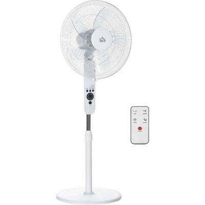 NORTHIX Adjustable Height Stand Fan With Remote, 3 Speeds, White NORTHIX Adjustable Height Stand Fan With Remote, 3 Speeds, White