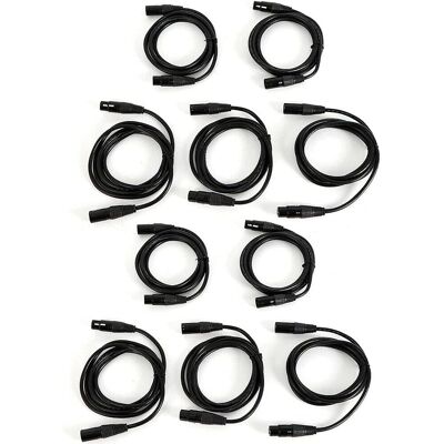 SENDERPICK 10 Cables Dmx De 2 M, Cable Xlr De 3 Pines, Dmx512, Cable De Extensión Macho Y Hembra Para Luces De Escenario Dmx SENDERPICK 10 Cables Dmx De 2 M, Cable Xlr De 3 Pines, Dmx512, Cable De Extensión Macho Y Hembra Para Luces De Escenario Dmx