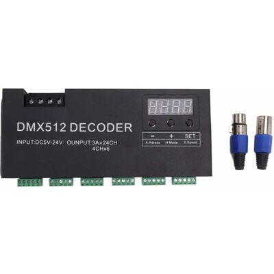 OEM Decodificador Dmx De 24 Canales, Pantalla Digital Rgbw Dmx512, Controlador De Atenuación, Controlador Led Para Barra De Escenario Dc5v-24v OEM Decodificador Dmx De 24 Canales, Pantalla Digital Rgbw Dmx512, Controlador De Atenuación, Controlador Led Para Barra De Escenario Dc5v-24v