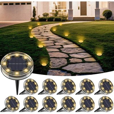 OEM Lotmos Lot De 12 Lampe Solaire Au Sol, 8 Led Lumiere Solaire Exterieur Jardin Ip68 Étanche, Spot Solaire Extérieur Pour Chemins Pelouse Terrasse Allée Cour Piscine Passerelle, Blanc OEM Lotmos Lot De 12 Lampe Solaire Au Sol, 8 Led Lumiere Solaire Exterieur Jardin Ip68 Étanche, Spot Solaire Extérieur Pour Chemins Pelouse Terrasse Allée Cour Piscine Passerelle, Blanc