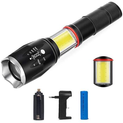 TRADE SHOP TRAESIO Trade Shop - Torcia Tattica Militare Zoom Cob Ricaricabile Alta Luminosita' T6 Led Te-b0044 - TRADE SHOP TRAESIO Trade Shop - Torcia Tattica Militare Zoom Cob Ricaricabile Alta Luminosita' T6 Led Te-b0044 -