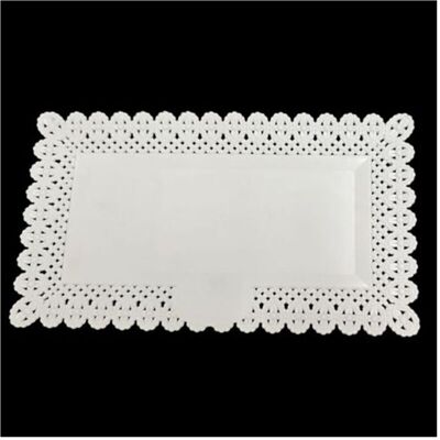 TRADE SHOP TRAESIO Trade Shop - Set 2pz Vassoio Trama Trinato Bianco 30x17cm Rettangolano Piatto Sotto Dolci Transport - TRADE SHOP TRAESIO Trade Shop - Set 2pz Vassoio Trama Trinato Bianco 30x17cm Rettangolano Piatto Sotto Dolci Transport -