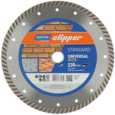 Norton Clipper - Disco de diamante estándar universal turbo - Ø230 mm Norton Clipper - Disco de diamante estándar universal turbo - Ø230 mm