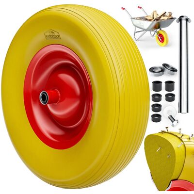 Deuba - Gardebruk Rueda Para Caretilla En Goma Llanta En Acero Rojo 4.80/4.00-8 Ø 390mm A Prueba De Pinchazos Eje Incluido Amarillo / Negro Yellow (en) Deuba - Gardebruk Rueda Para Caretilla En Goma Llanta En Acero Rojo 4.80/4.00-8 Ø 390mm A Prueba De Pinchazos Eje Incluido Amarillo / Negro Yellow (en)