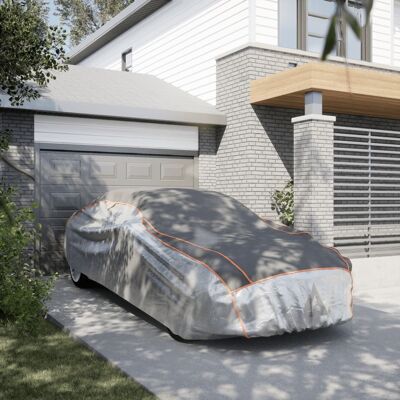 vidaXL Cubierta para coche para sedán protección contra granizo total impermeable XL gris y plata - Cubierta de coche vidaXL Cubierta para coche para sedán protección contra granizo total impermeable XL gris y plata - Cubierta de coche