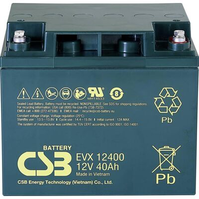 Batería CSB EVX 12400 - 12 V, 40 Ah, AGM, M5, Uso cíclico Batería CSB EVX 12400 - 12 V, 40 Ah, AGM, M5, Uso cíclico