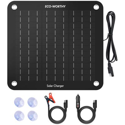ECO-WORTHY 10W Panel Solar de Mantenimiento de Batería - Coche, RV, Barco ECO-WORTHY 10W Panel Solar de Mantenimiento de Batería - Coche, RV, Barco