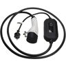 vhbw Cable carga tipo 2 a tipo F compatible con Skoda Citigo e iV, Enyaq IV coche eléctrico - Cable conexión, 1 fase, 16 A, 3,5 kW, 3 m