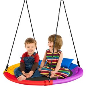 Costway - Columpio Infantil Diámetro 100 Cm Columpio Redondo Con Cuerdas Regulables En Altura Con Cojín Y Empuñadura Para Patio Y Jardín Capacidad De Carga 150 Kg Costway - Columpio Infantil Diámetro 100 Cm Columpio Redondo Con Cuerdas Regulables En Altura Con Cojín Y Empuñadura Para Patio Y Jardín Capacidad De Carga 150 Kg