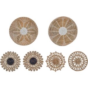 Beliani Conjunto de 6 Decoraciones de Pared de Algarroba Marinas Hechas a Mano - Decoración de Pared Beliani Conjunto de 6 Decoraciones de Pared de Algarroba Marinas Hechas a Mano - Decoración de Pared