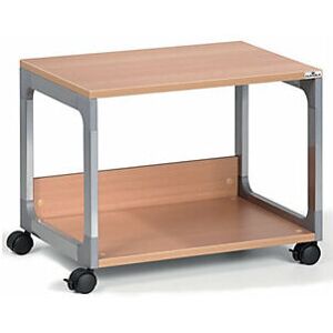 Durable - Carro Multiusos Y Para Impresora 2 Baldas Plateado / Haya Durable - Carro Multiusos Y Para Impresora 2 Baldas Plateado / Haya