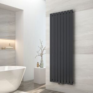 Emke - Radiador De Agua Caliente De Acero De Doble Capa, Tubo Plano, Montaje En Pared, Antracita, 160 X 62 Cm Emke - Radiador De Agua Caliente De Acero De Doble Capa, Tubo Plano, Montaje En Pared, Antracita, 160 X 62 Cm