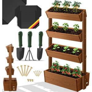 Cama Elevada Con Gradas Premium Caja De Flores Escalera De Flores De Plantación - Cama De Vegetales Cama De Hierbas Jardinera Marco Frío Cama De Flores Jardinera Marrón / 4 Niveles - Kesser Cama Elevada Con Gradas Premium Caja De Flores Escalera De Flores De Plantación - Cama De Vegetales Cama De Hierbas Jardinera Marco Frío Cama De Flores Jardinera Marrón / 4 Niveles - Kesser
