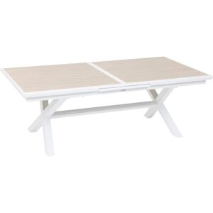 HESPERIDE Mesa De Jardín Extensible Axiome De Aluminio Con Tratamiento Epoxi Blanco Y Lino, Capacidad Para 10 Personas - Hespéride HESPERIDE Mesa De Jardín Extensible Axiome De Aluminio Con Tratamiento Epoxi Blanco Y Lino, Capacidad Para 10 Personas - Hespéride