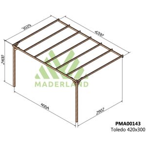 Pérgola de Madera Toledo Maderland - Autoclave IV - 420x300 cm Pérgola de Madera Toledo Maderland - Autoclave IV - 420x300 cm