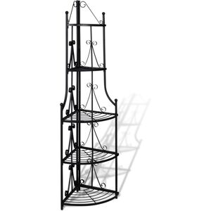 Helloshop26 - Estante Esquinero 5 Niveles Acero Negro Interior O Exterior Para Plantas Flores 2702003 Helloshop26 - Estante Esquinero 5 Niveles Acero Negro Interior O Exterior Para Plantas Flores 2702003