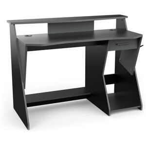 MIROYTENGO Mesa Gaming Skin En Color Gris Y Negro Con 1 Cajón Y 1 Gancho Para Los Cascos 90x124x60 Cm MIROYTENGO Mesa Gaming Skin En Color Gris Y Negro Con 1 Cajón Y 1 Gancho Para Los Cascos 90x124x60 Cm