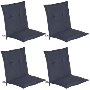Loft Nl - Set De 4 Cojines Para Sillas De Balcón O Asiento Exterior Con Respaldo Bajo - 100x50x6 Cm - Placas Compactas De Gomaespuma Azul Oscuro - Beautissu Loft Nl - Set De 4 Cojines Para Sillas De Balcón O Asiento Exterior Con Respaldo Bajo - 100x50x6 Cm - Placas Compactas De Gomaespuma Azul Oscuro - Beautissu