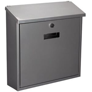 Buzón De Monaco, Montaje En La Pared, Con Soporte De Nombre, 2 Teclas, Dimensiones (h X W X D) 36.8 X 36.5 X 10 Cm, Plata - Perel Buzón De Monaco, Montaje En La Pared, Con Soporte De Nombre, 2 Teclas, Dimensiones (h X W X D) 36.8 X 36.5 X 10 Cm, Plata - Perel
