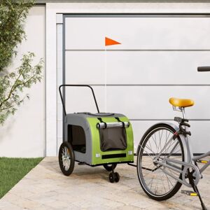 Remolque De Bicicleta Mascotas Hierro Tela Oxford Verde Gris Vidaxl Remolque De Bicicleta Mascotas Hierro Tela Oxford Verde Gris Vidaxl