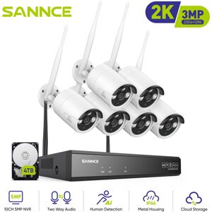Kit Videosorveglianza Wifi 8ch Con 6 Wireless Telecamera Ip 3mp Intelligenti Microfono Sistema Di Sorveglianza Eseterno,4tb - Sannce Kit Videosorveglianza Wifi 8ch Con 6 Wireless Telecamera Ip 3mp Intelligenti Microfono Sistema Di Sorveglianza Eseterno,4tb - Sannce