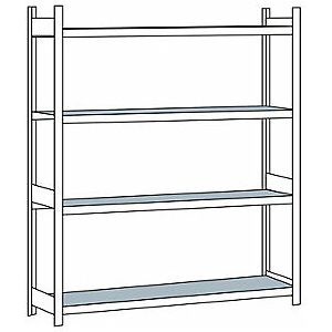 CERTEO Weitspannregal Mit Stahlboden Höhe 2500 Mm Spannweite 2500 CERTEO Weitspannregal Mit Stahlboden Höhe 2500 Mm Spannweite 2500