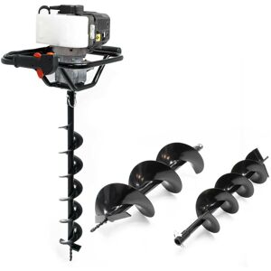 WILTEC Set Taladro De Tierra 52cm³ 1,4kw Con Barrenas De 100 150 Y 200 Mm Ahoyador Perforadora Jardín WILTEC Set Taladro De Tierra 52cm³ 1,4kw Con Barrenas De 100 150 Y 200 Mm Ahoyador Perforadora Jardín