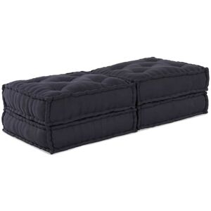 vidaXL - Pouffe Set - Antracita - 70x70x36 cm - Pouffe vidaXL - Pouffe Set - Antracita - 70x70x36 cm - Pouffe