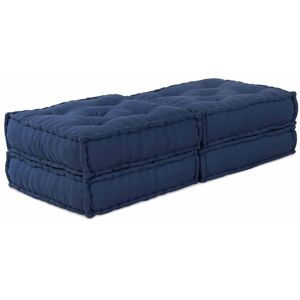 vidaXL - Pouffe Indigo Algodón - 70x70x36 cm - 2 uds - Pouffe set vidaXL - Pouffe Indigo Algodón - 70x70x36 cm - 2 uds - Pouffe set