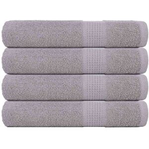 Toallas 4 Piezas Gris 100x200 Cm 360 G/m² 100% Algodón Vidaxl Toallas 4 Piezas Gris 100x200 Cm 360 G/m² 100% Algodón Vidaxl