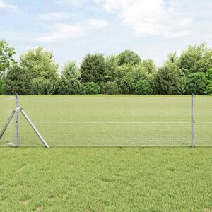vidaXL Valla de Alambre Soldado Galvanizado 10x0.8m con 7 Postes - Cercado vidaXL Valla de Alambre Soldado Galvanizado 10x0.8m con 7 Postes - Cercado