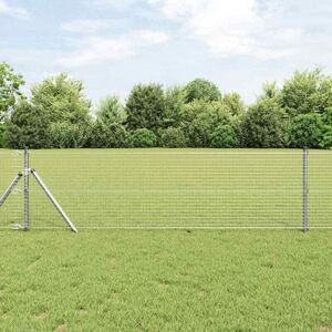 VidaXL Cerca de alambre galvanizado con 7 postes 0.6x10 m VidaXL Cerca de alambre galvanizado con 7 postes 0.6x10 m