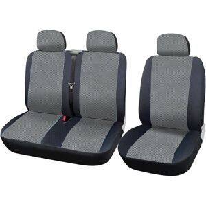 Fundas De Asientos Universales Para Furgonetas 1 + 2 Fundas De Asiento Negro Gris Poliéster - Woltu Fundas De Asientos Universales Para Furgonetas 1 + 2 Fundas De Asiento Negro Gris Poliéster - Woltu
