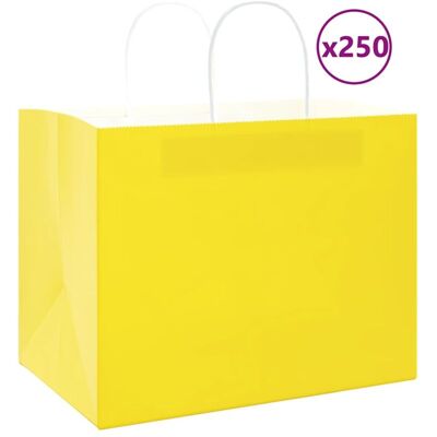 vidaXL Bolsa De Papel Kraft 250 pcs Amarillo 32x22x24 - Bolsas de papel vidaXL Bolsa De Papel Kraft 250 pcs Amarillo 32x22x24 - Bolsas de papel