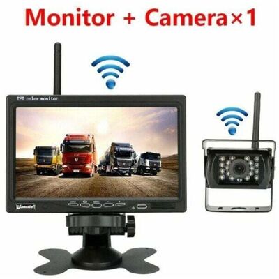 LARGEIGHT Cámara De Marcha Atrás Inalámbrica Para Vehículos Con Monitor Lcd De 7 Pulgadas Para Camiones, Autobuses, Autocaravanas, Remolques Y Excavadoras, 12 V-24 V, Resistente Al Agua Ip67, Ángulo De 120°. LARGEIGHT Cámara De Marcha Atrás Inalámbrica Para Vehículos Con Monitor Lcd De 7 Pulgadas Para Camiones, Autobuses, Autocaravanas, Remolques Y Excavadoras, 12 V-24 V, Resistente Al Agua Ip67, Ángulo De 120°.